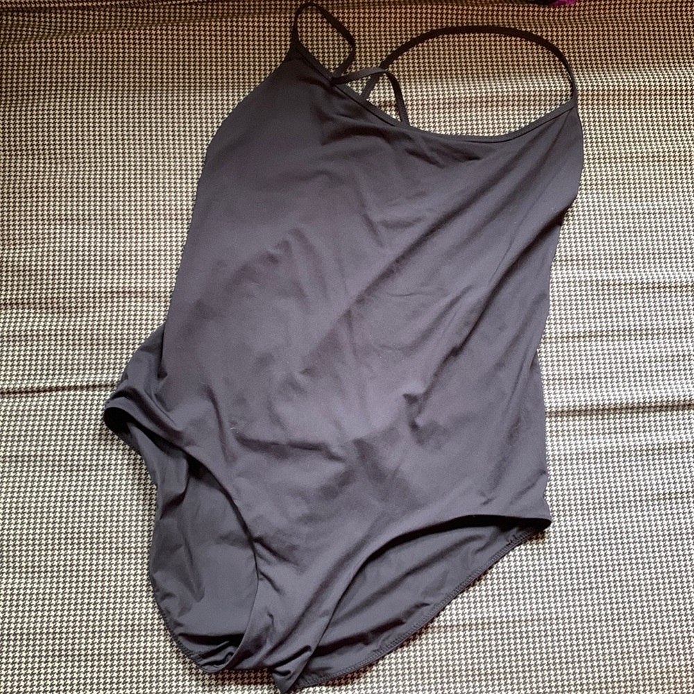Cos Black One-piece Cross-back Swimsuit - 10
